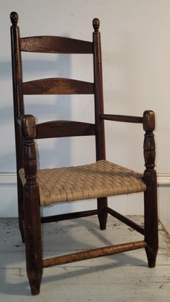 19thc Childs Ladder back Chair in Original Paint