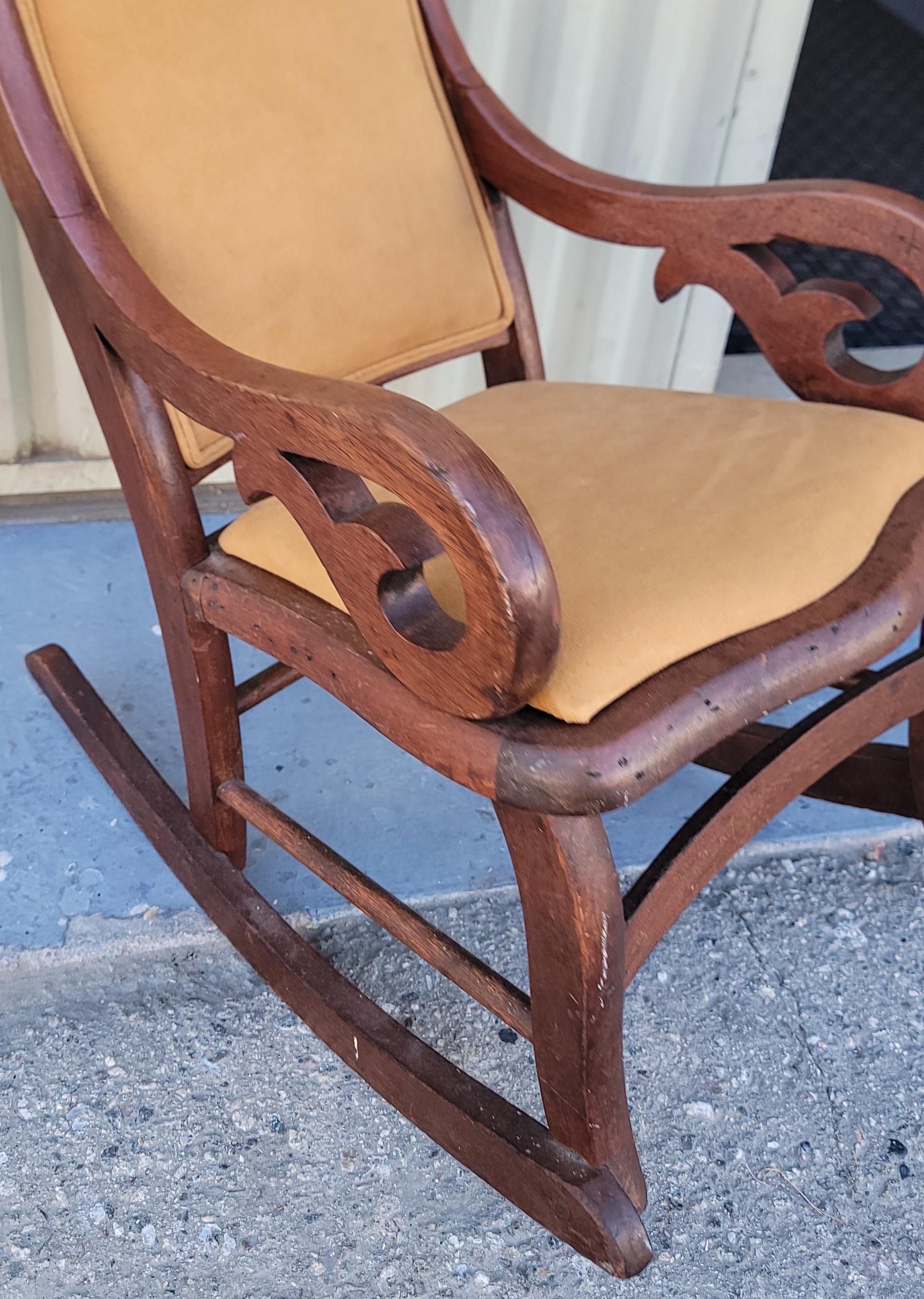 Folk Art 19Thc Child's Walnut Rocker For Sale