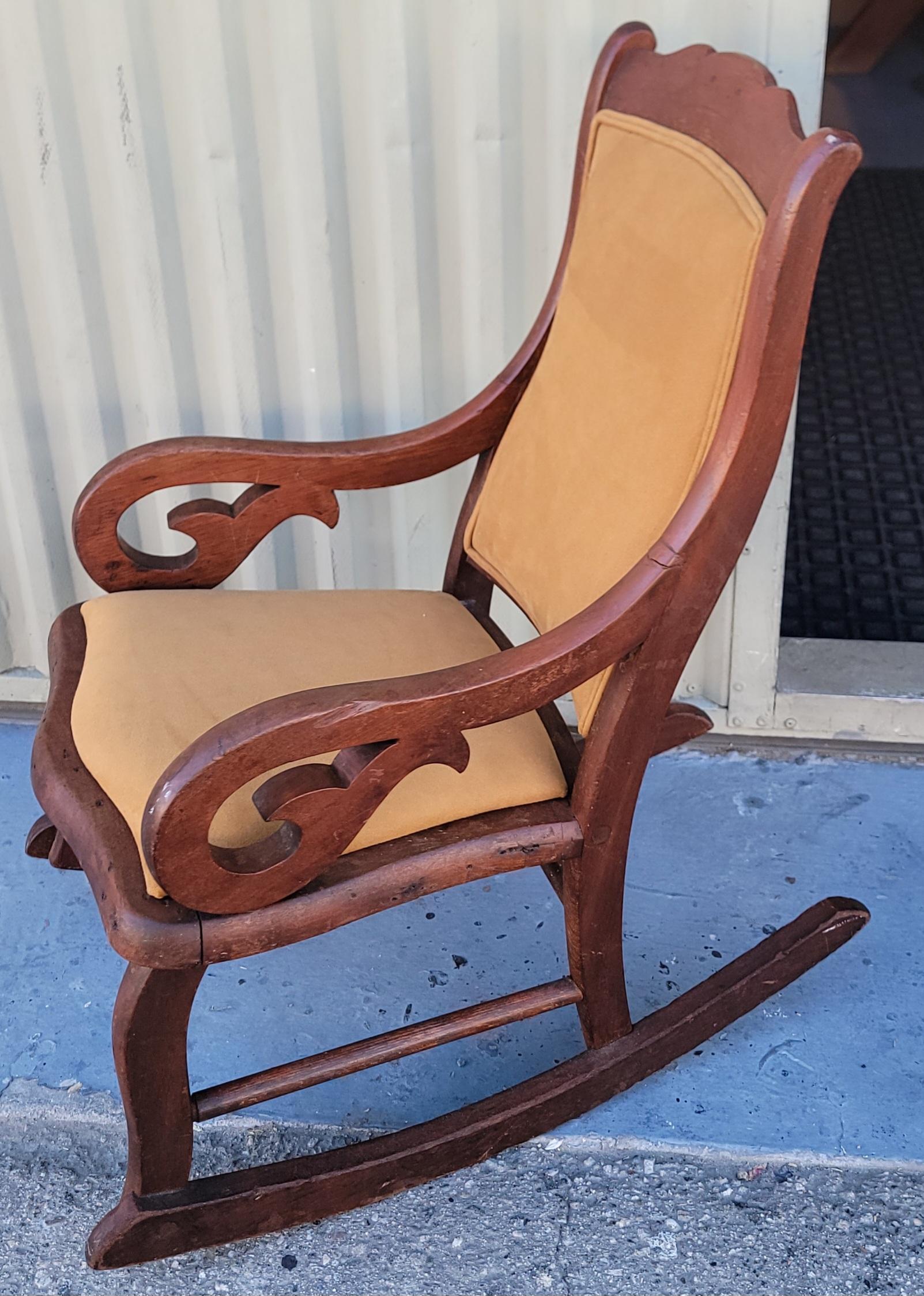 American 19Thc Child's Walnut Rocker For Sale