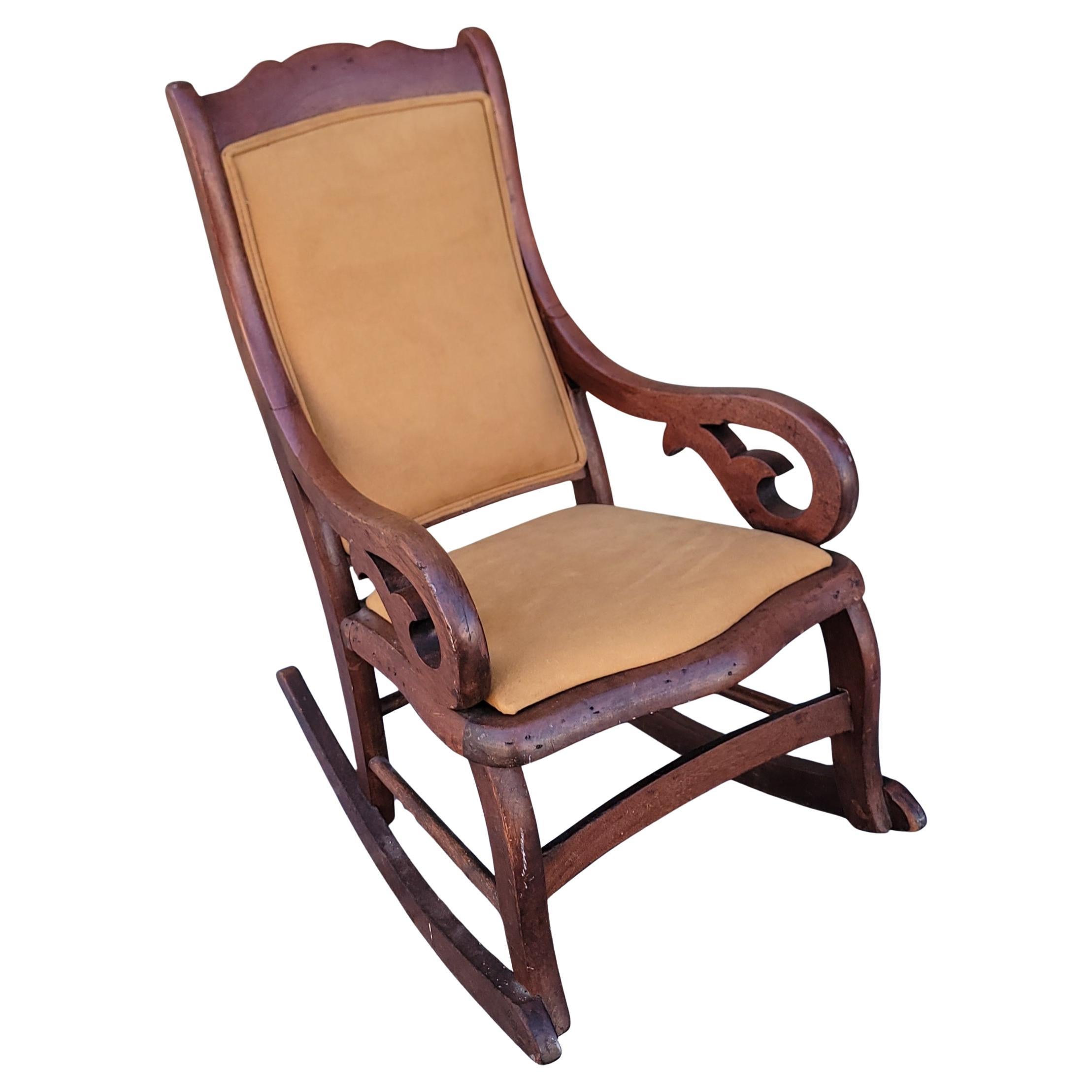 19Thc Child's Walnut Rocker For Sale