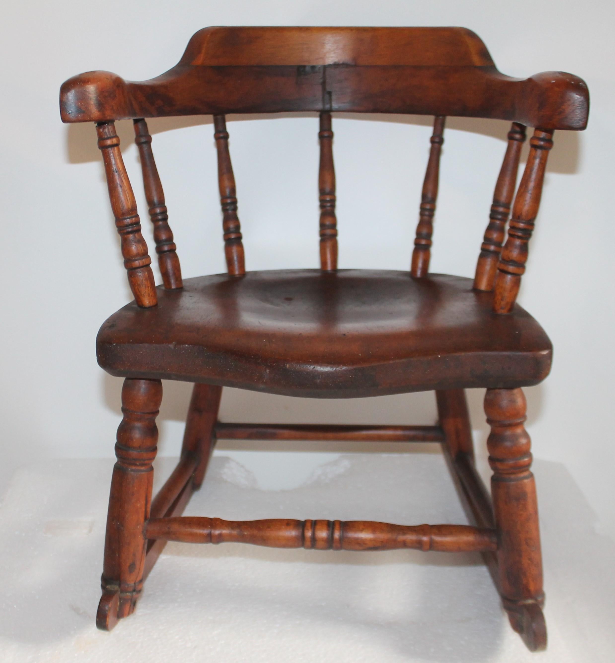 American 19th Century Child's Windsor Rocker from New England For Sale