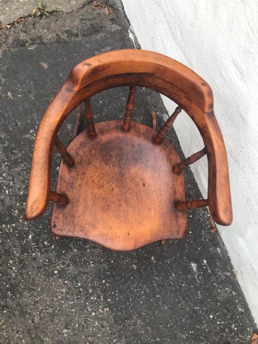 Hand-Crafted 19th Century Child's Windsor Rocker from New England For Sale