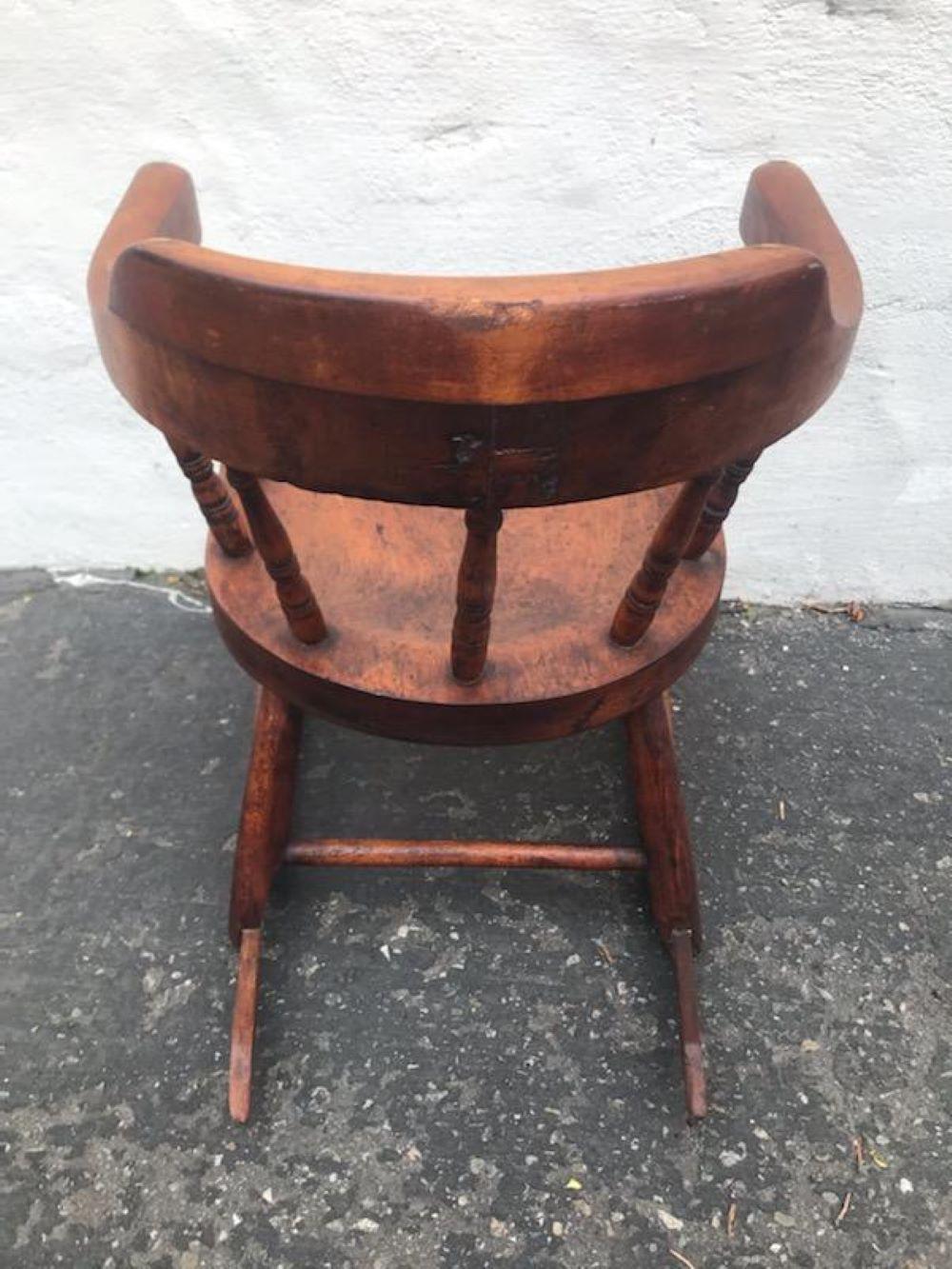 Wood 19th Century Child's Windsor Rocker from New England For Sale