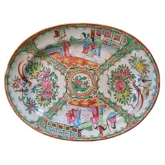 Antique 19thc Chinese Export Rose Medallion Platter