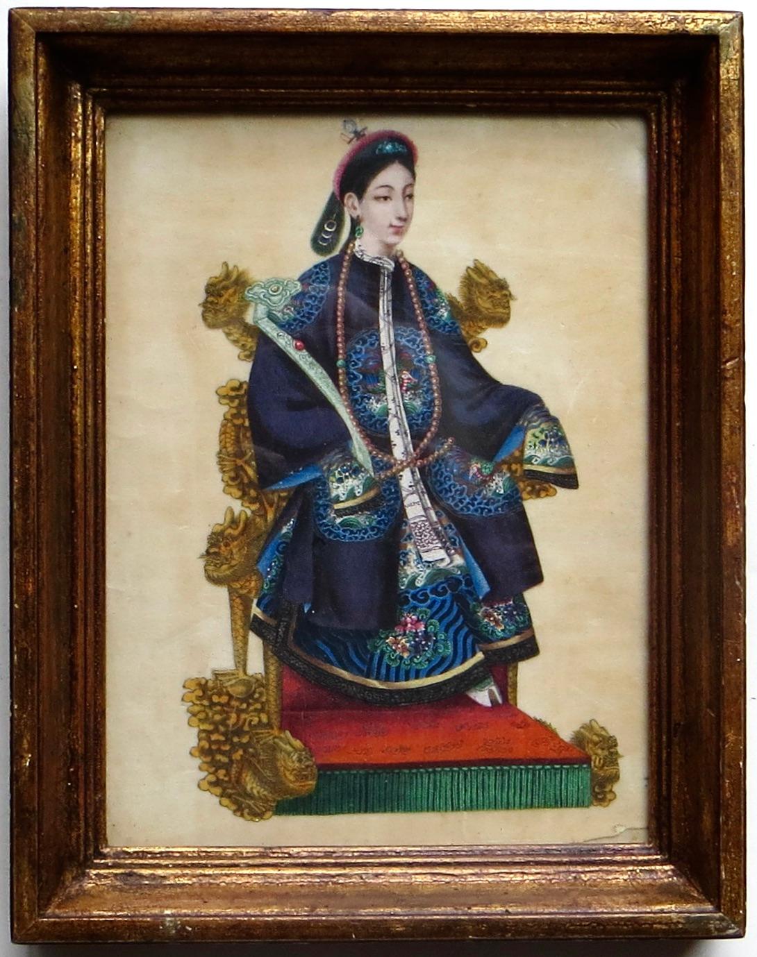 Chinois Paire de peintures à la moelle chinoise du XIXe siècle 