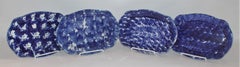 19th Century Collection of  Four Design Sponge Ware Platters