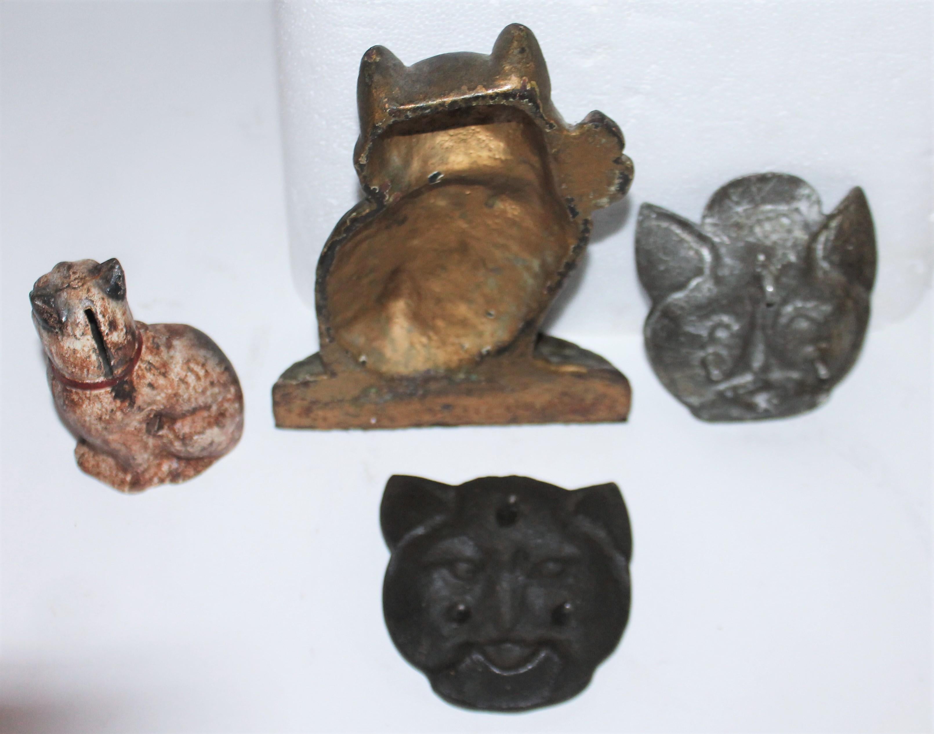 Adirondack 19th Century Collection of Primitive Iron Cats For Sale