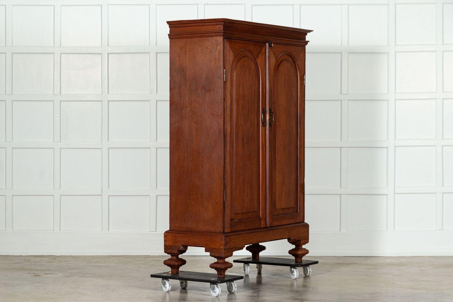 Armoire in teak di Campaigner del XIX secolo In condizioni buone in vendita a Staffordshire, GB