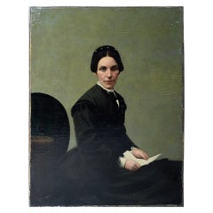 Antique 19thC Continental School Oil on Canvas Portrait of a Lady c.1860-70