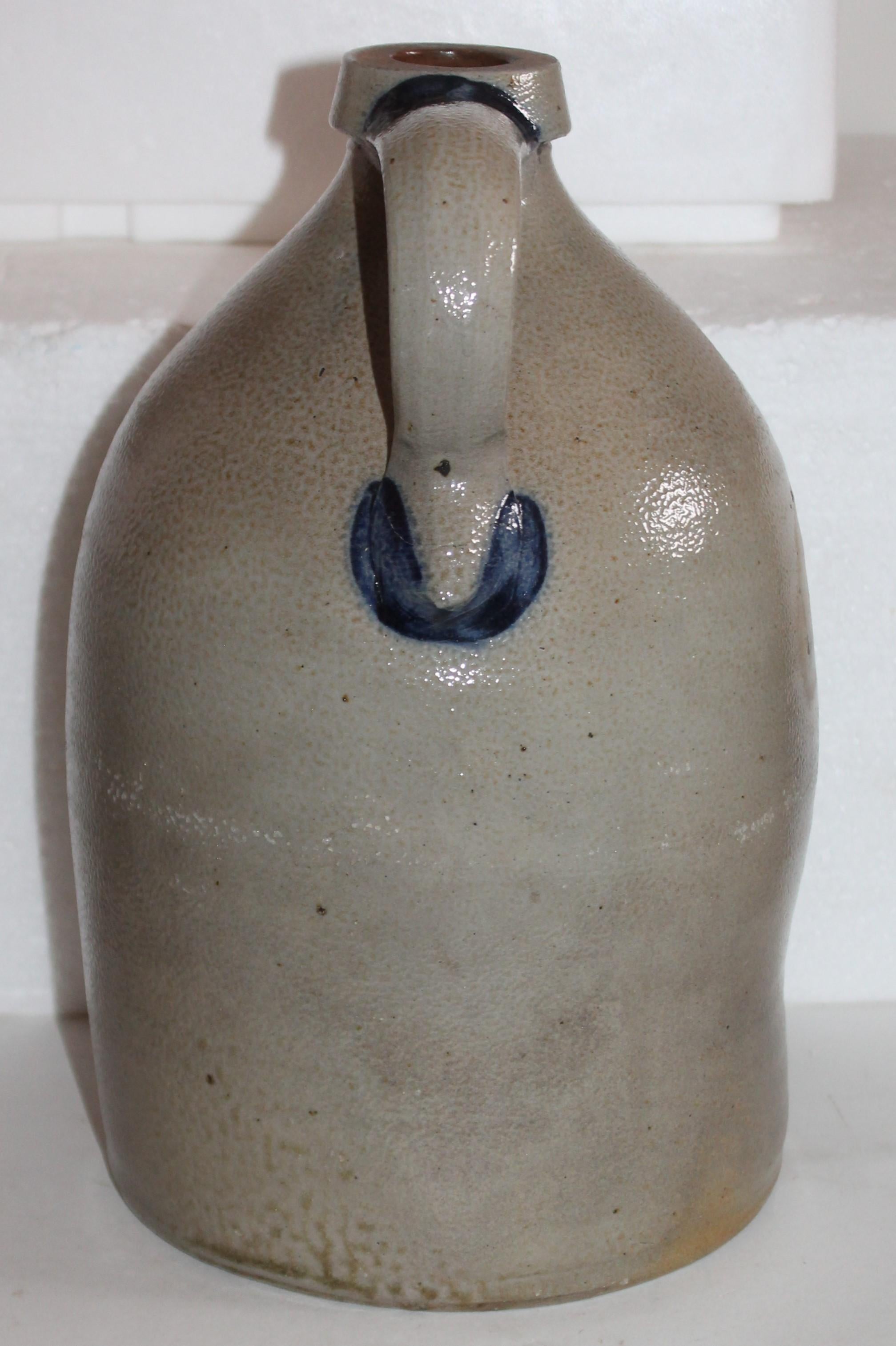 Adirondack 19th Century Cowden & Wilcox 2 Gal Fox Glove Design Stoneware Jug For Sale