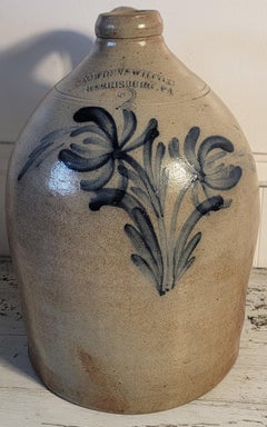 19thc Cowden & Wilcox Floral Decorated Jug