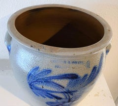 19th Century Cowden & Wilcox Stoneware Crock with Grape Decoration