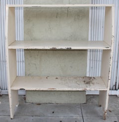 19thc Cream Painted Bucket Bench from Ohio