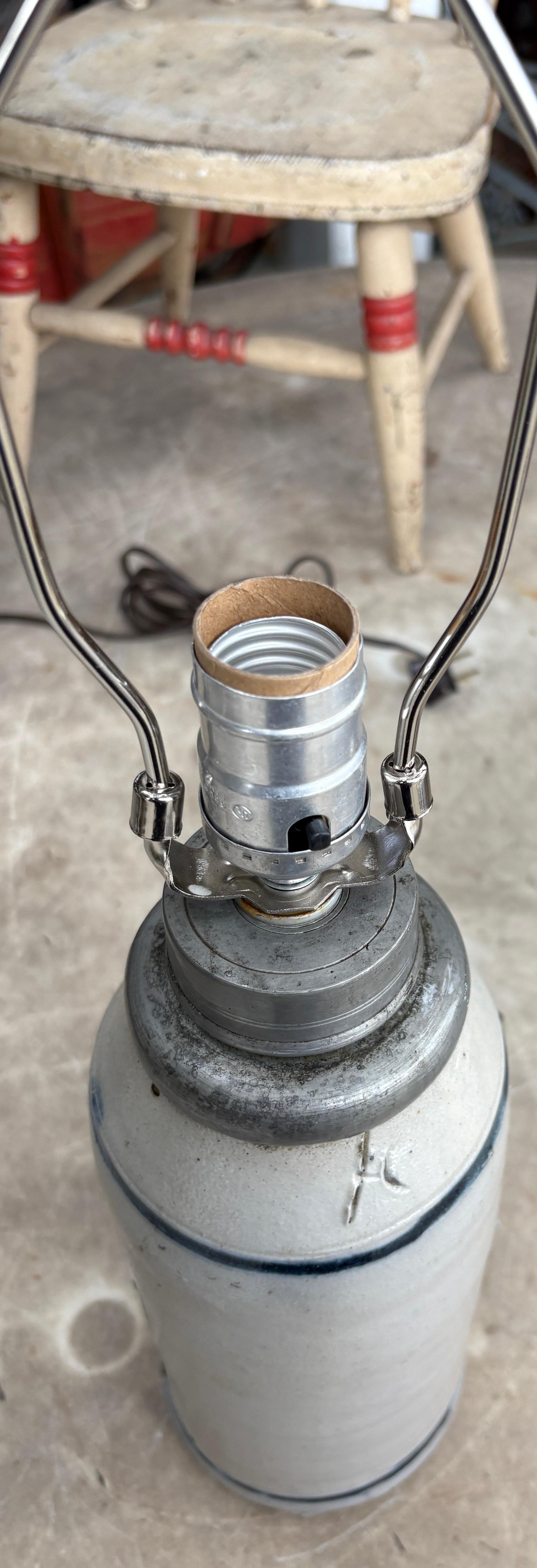 American 19thc Crock Table Lamp For Sale