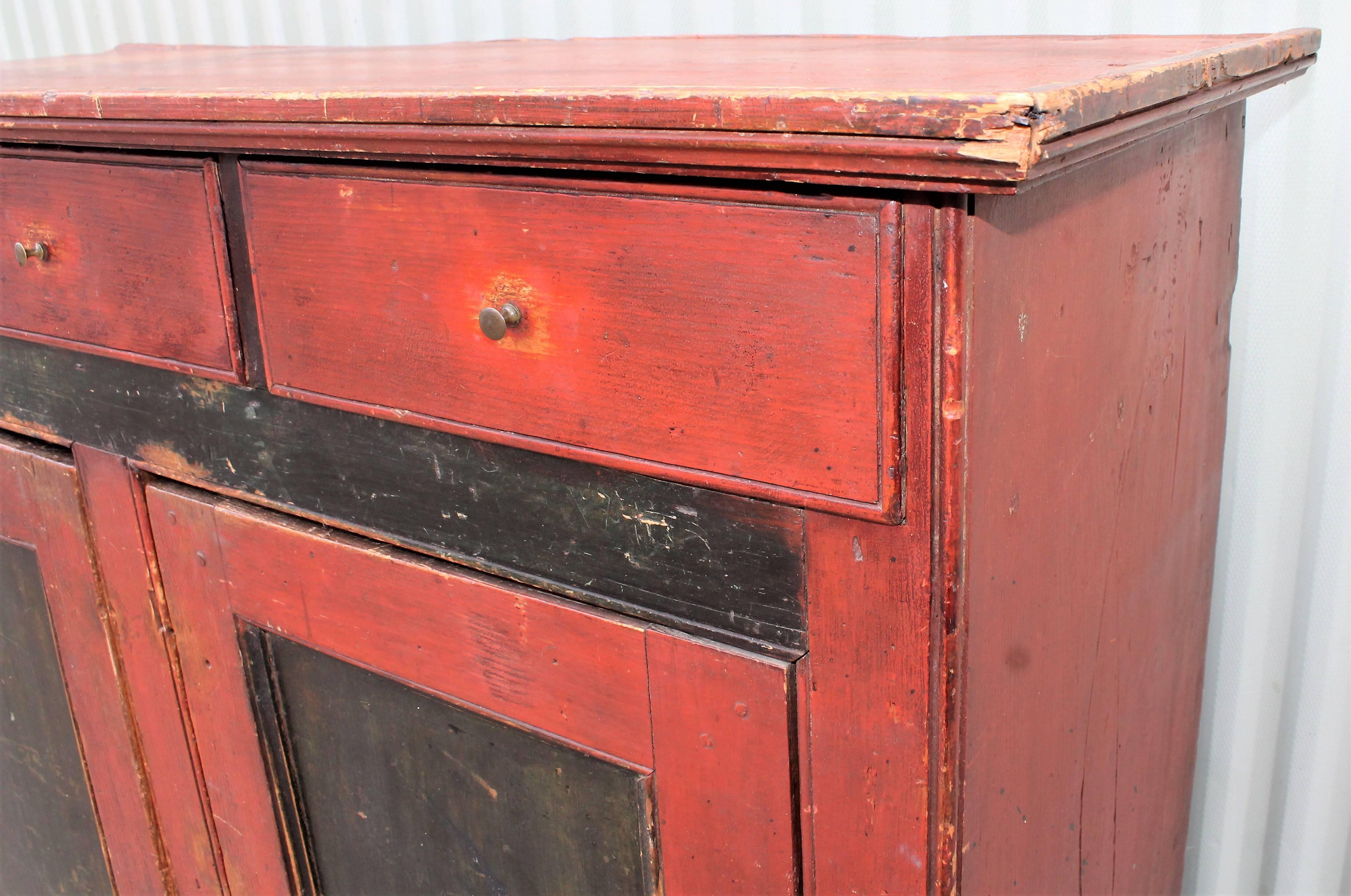 19th Century Cupboard with Original Paint from Vermont 6