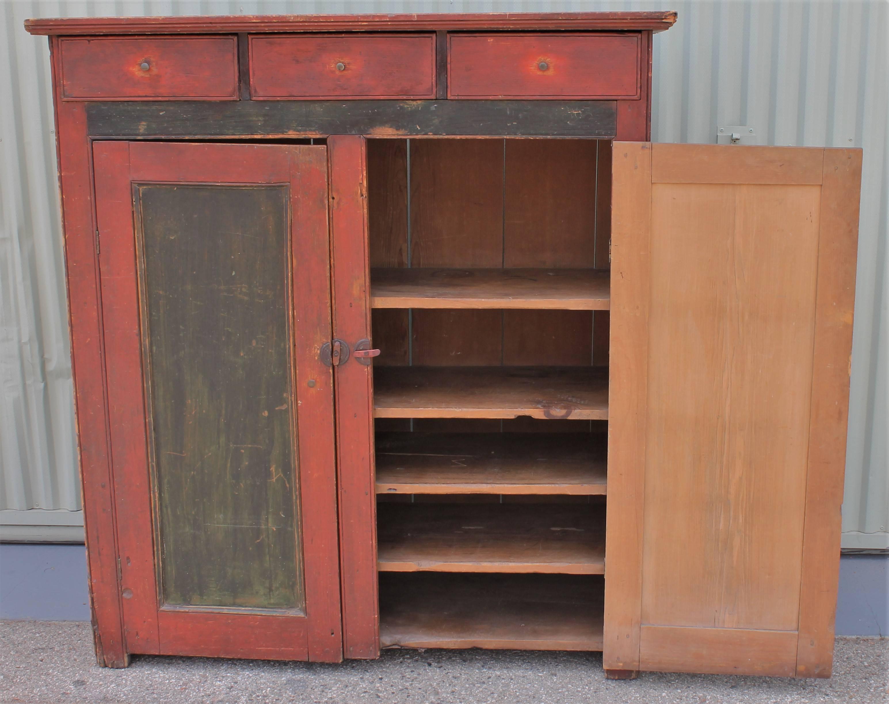 19th Century Cupboard with Original Paint from Vermont 7