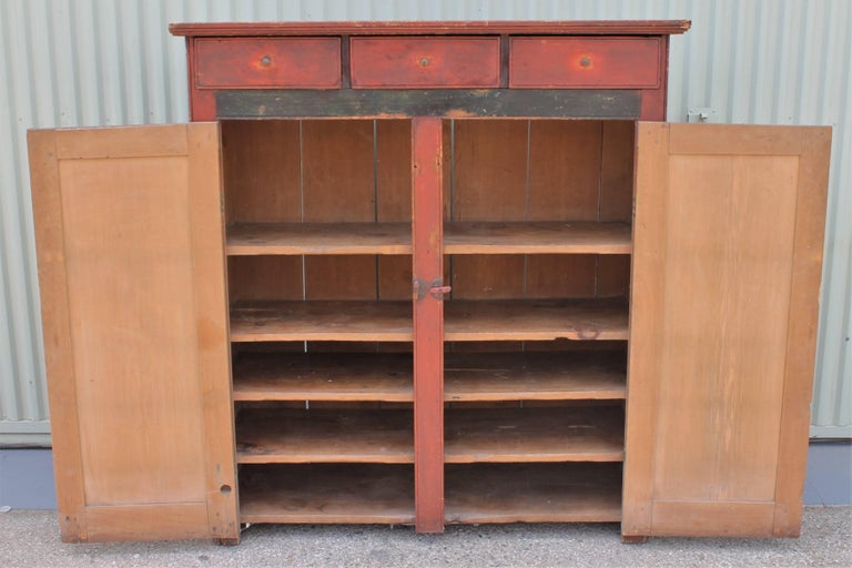 19th Century Cupboard with Original Paint from Vermont at 1stDibs