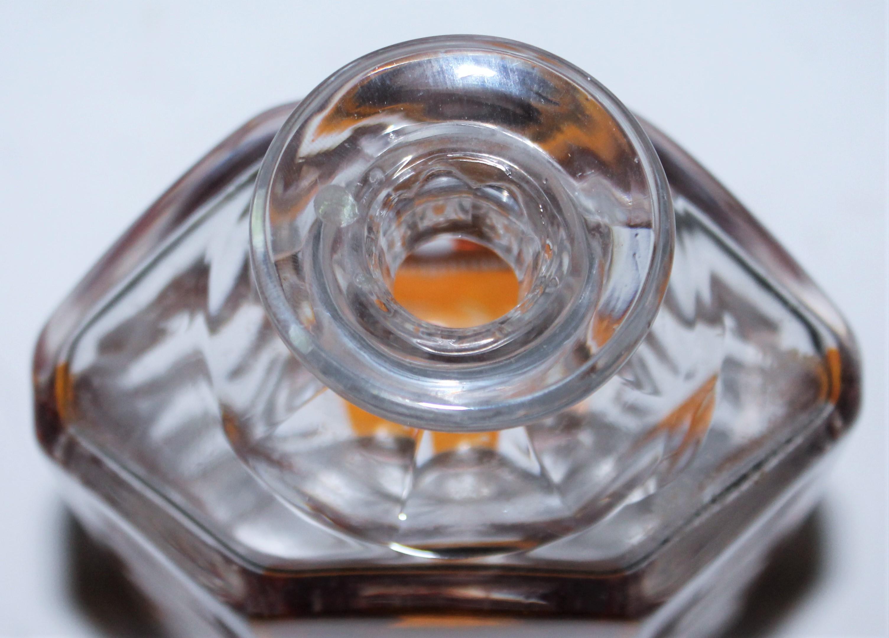 American 19th Century Cut Glass Bourbon Bottle with Lid