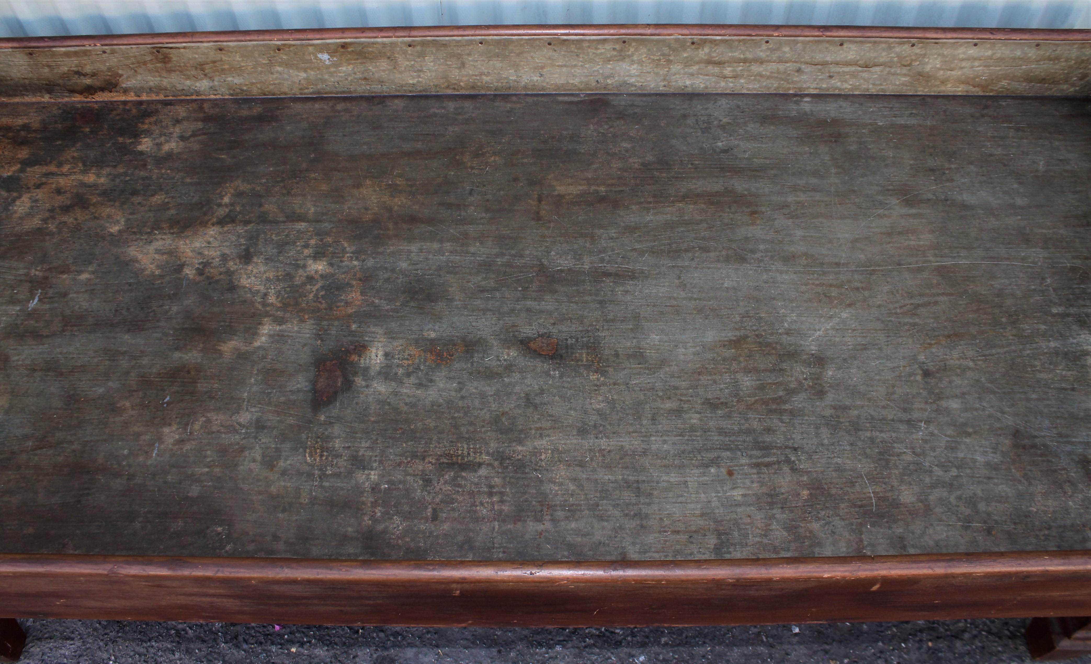 Adirondack 19th Century Dairy Sorting Table with Tin Liner For Sale