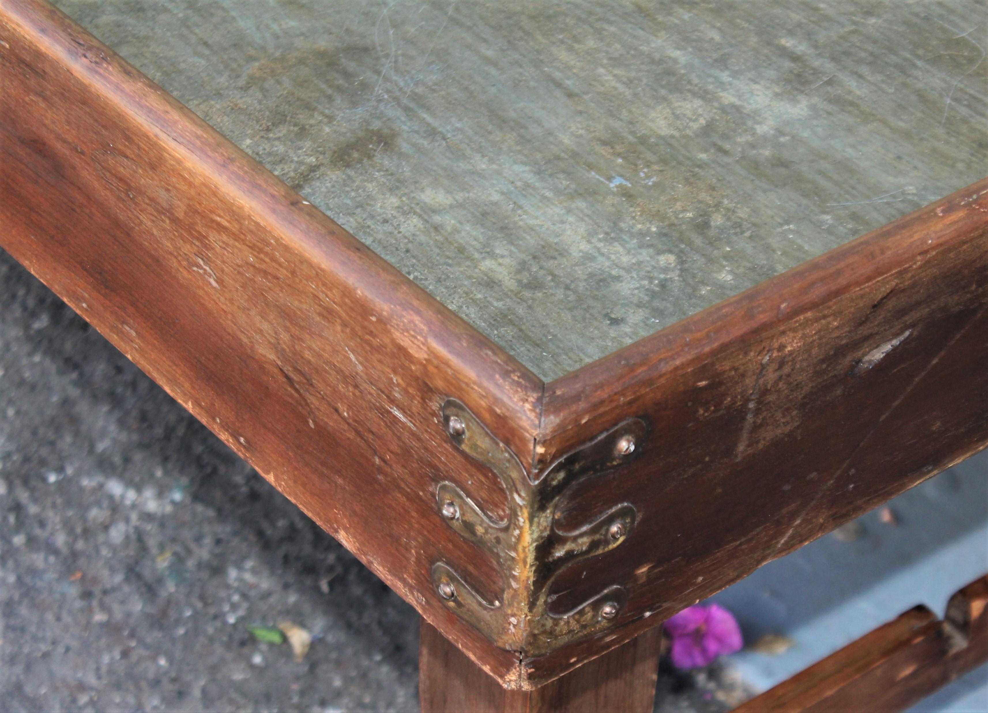 Wood 19th Century Dairy Sorting Table with Tin Liner For Sale