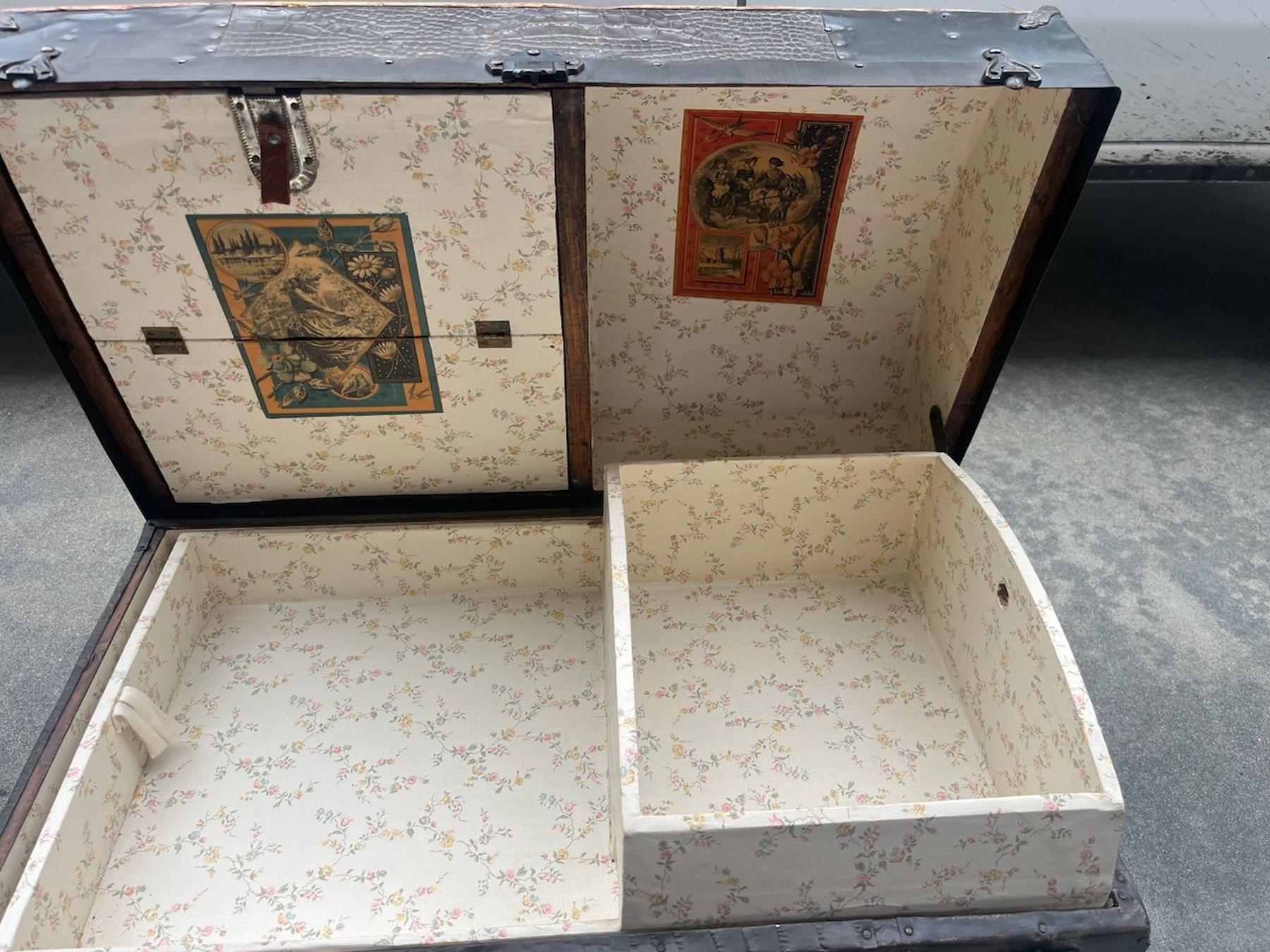 Adirondack 19Thc Dated 1886 Steamer Dome Top Trunk