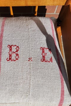 19th Century Daybed with Antique Homespun Linen Cushion