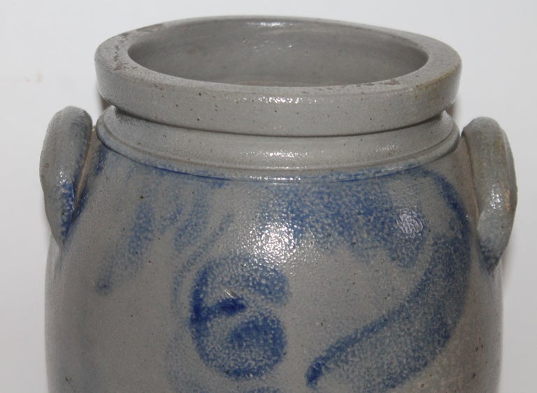 American 19th Century Decorated Crock From Pennsylvania For Sale