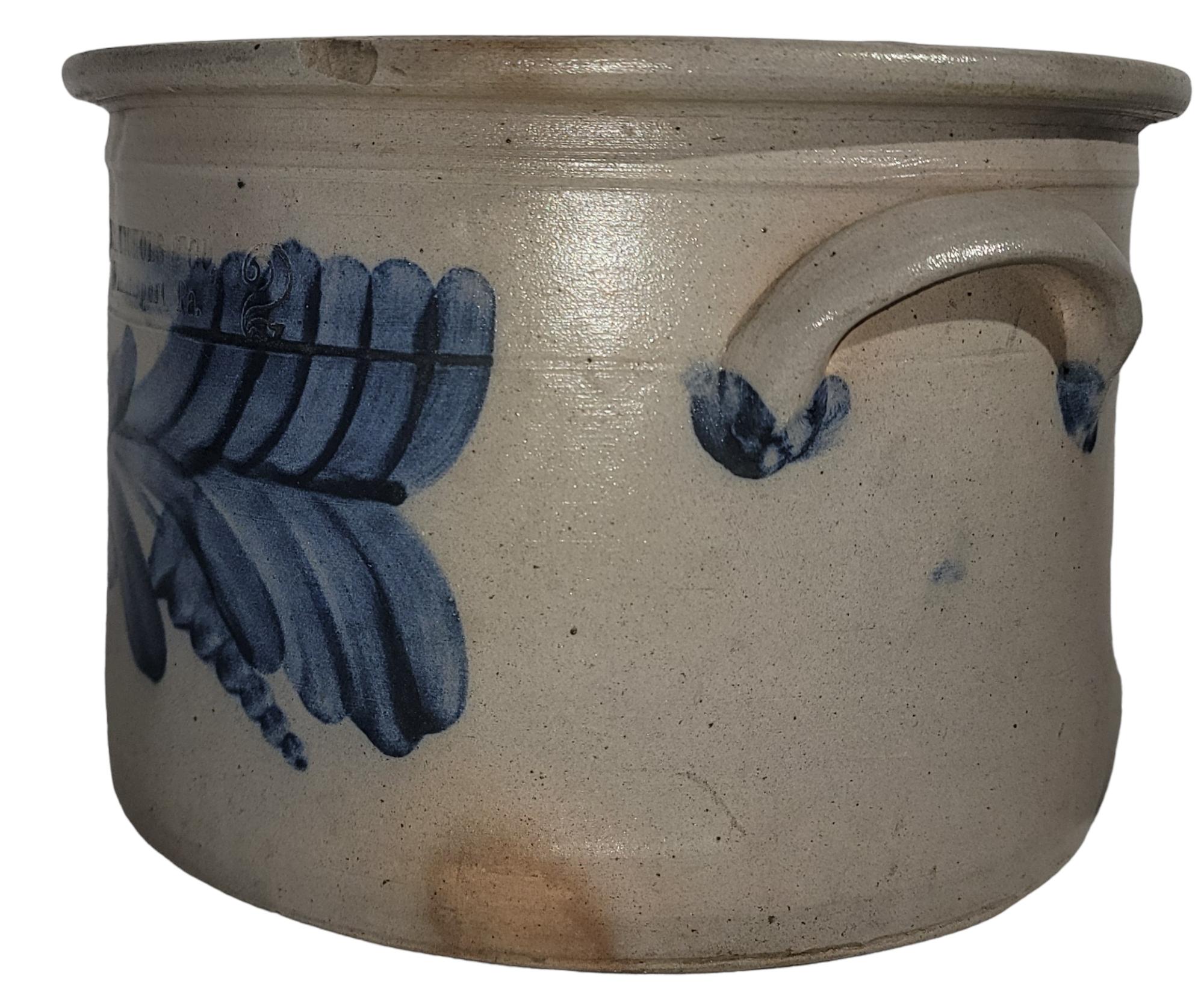 19Thc Dekorierte Salzglasur-Topf Sipe & Sons Cake Crock (Handgefertigt) im Angebot