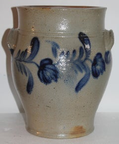 19thc Decorated Stone Ware Crock