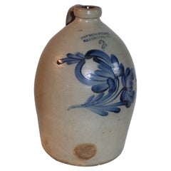 19thc Decorated Stoneware Cowden & Wilcox Jug