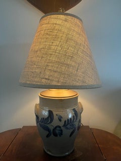 19thc Decorated Stoneware  Cowden & Wilcox Lamp