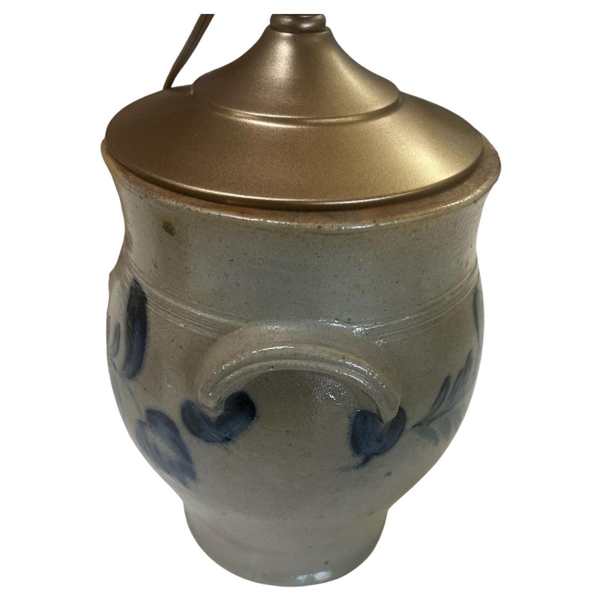 Américain Grès décoré du 19e siècle  Lampe Cowden & Wilcox en vente