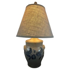 19thc Decorated Stoneware  Cowden & Wilcox Lamp
