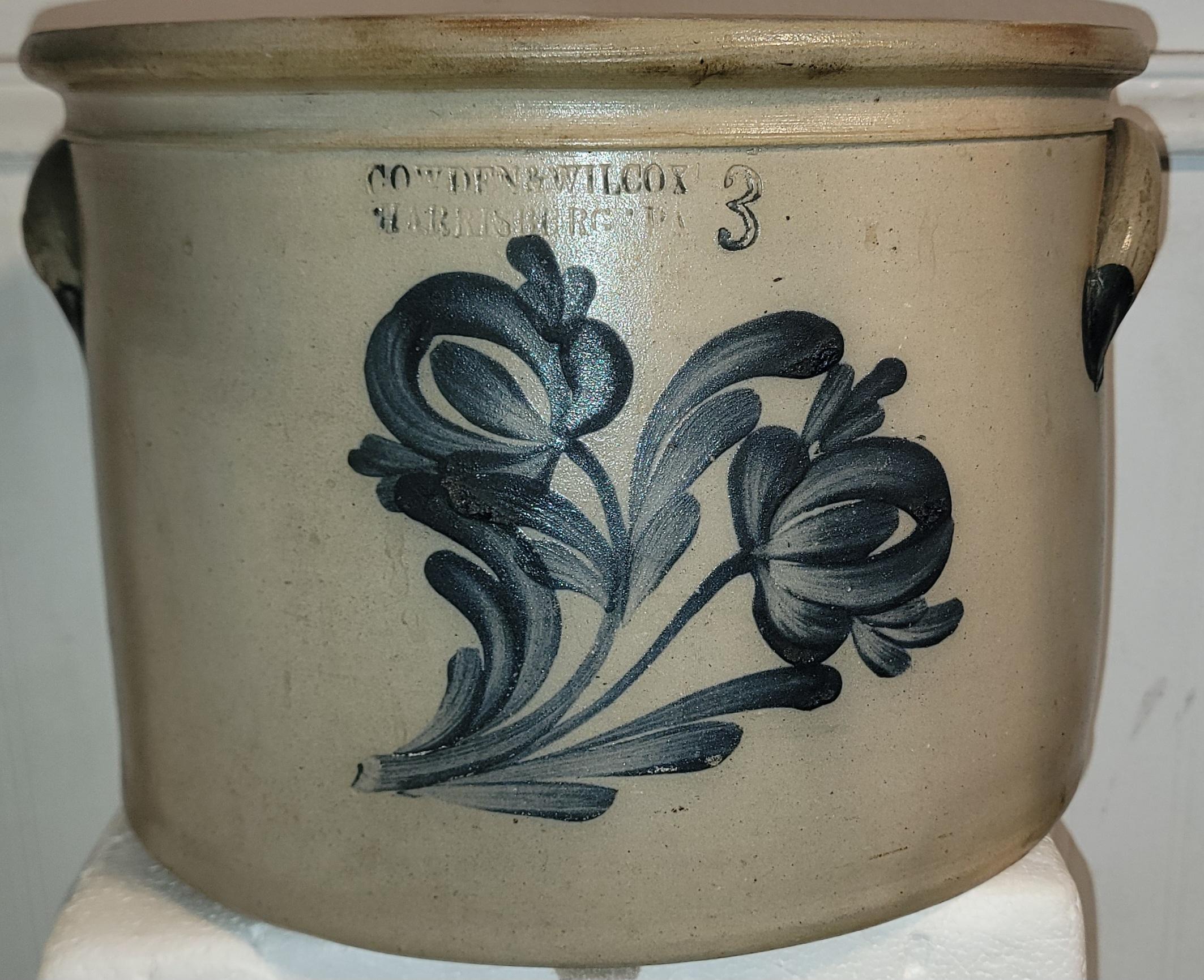 Américain Verseuse en grès décorée du 19e siècle Cowden & Wilcox Pa. en vente