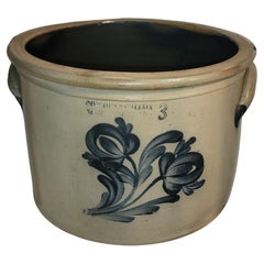 Crock in gres decorato del 19° secolo Cowden & Wilcox Pa.