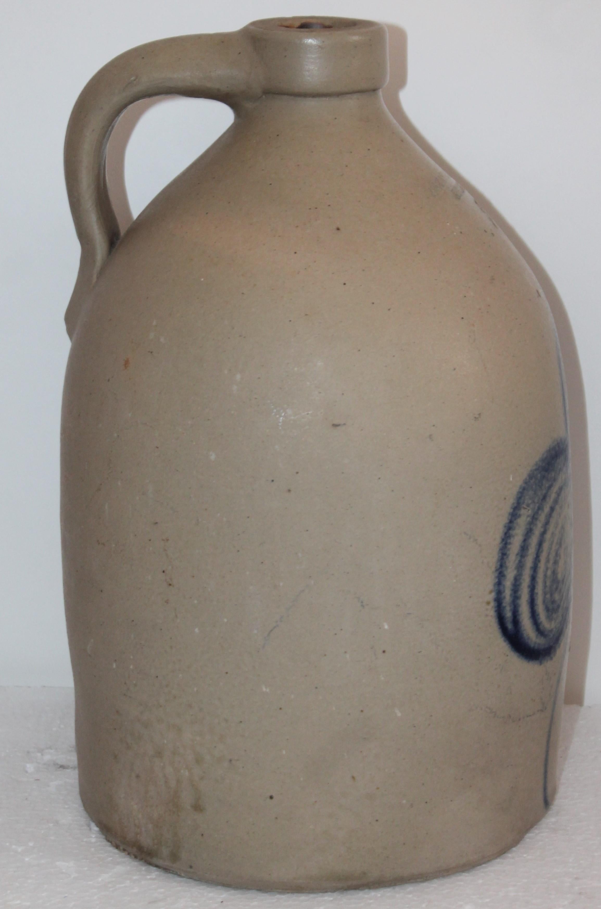 19th Century Decorated Stoneware Jug from Keene, New Hampshire In Good Condition For Sale In Los Angeles, CA