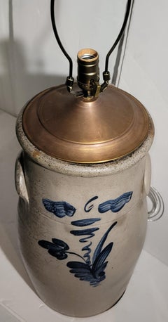 19Thc Decorated Stoneware  Lamp