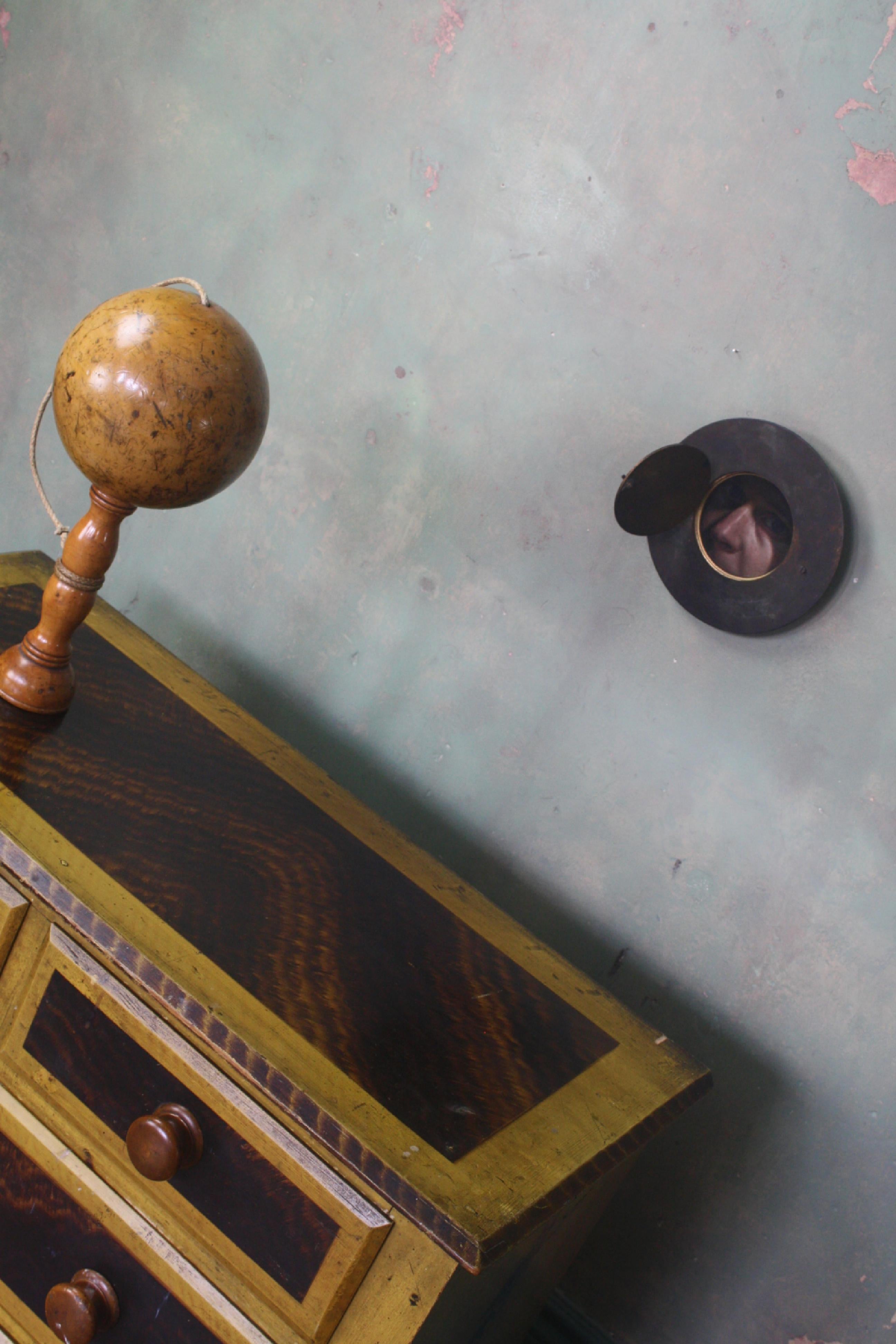 Diminutive Scottish Grained & Yellow Painted Chest of Drawers Folk Art 9