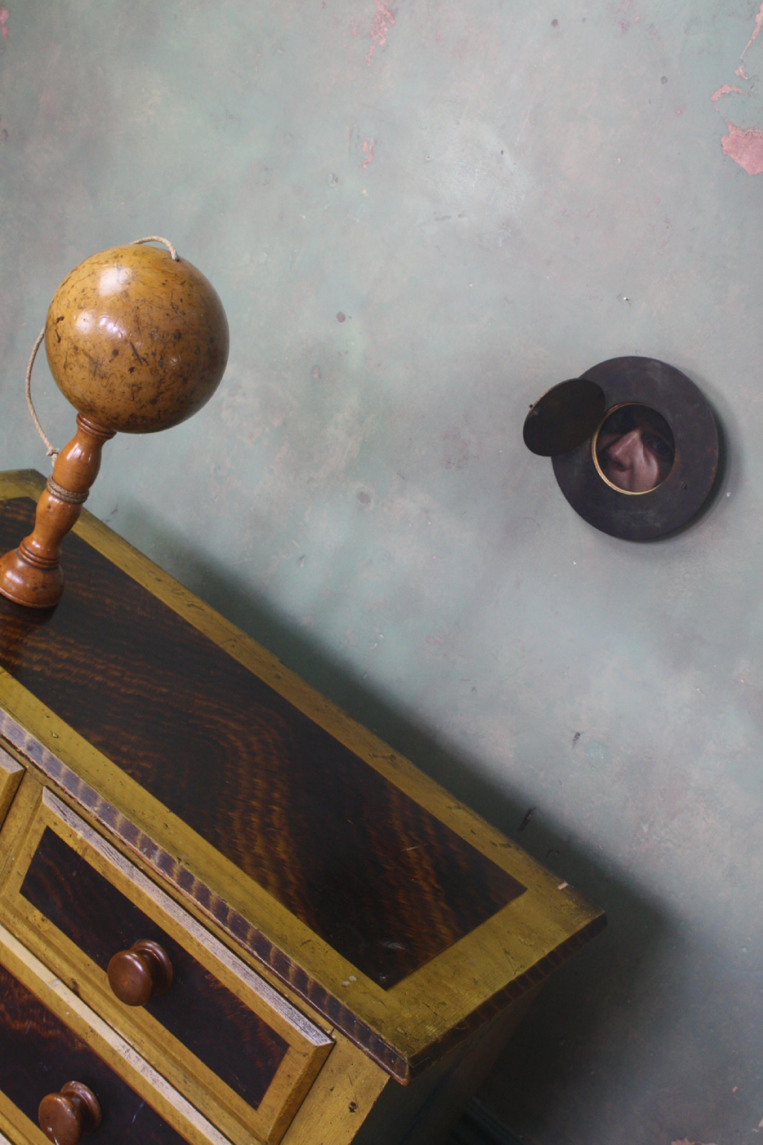 Diminutive Scottish Grained & Yellow Painted Chest of Drawers Folk Art For Sale 9