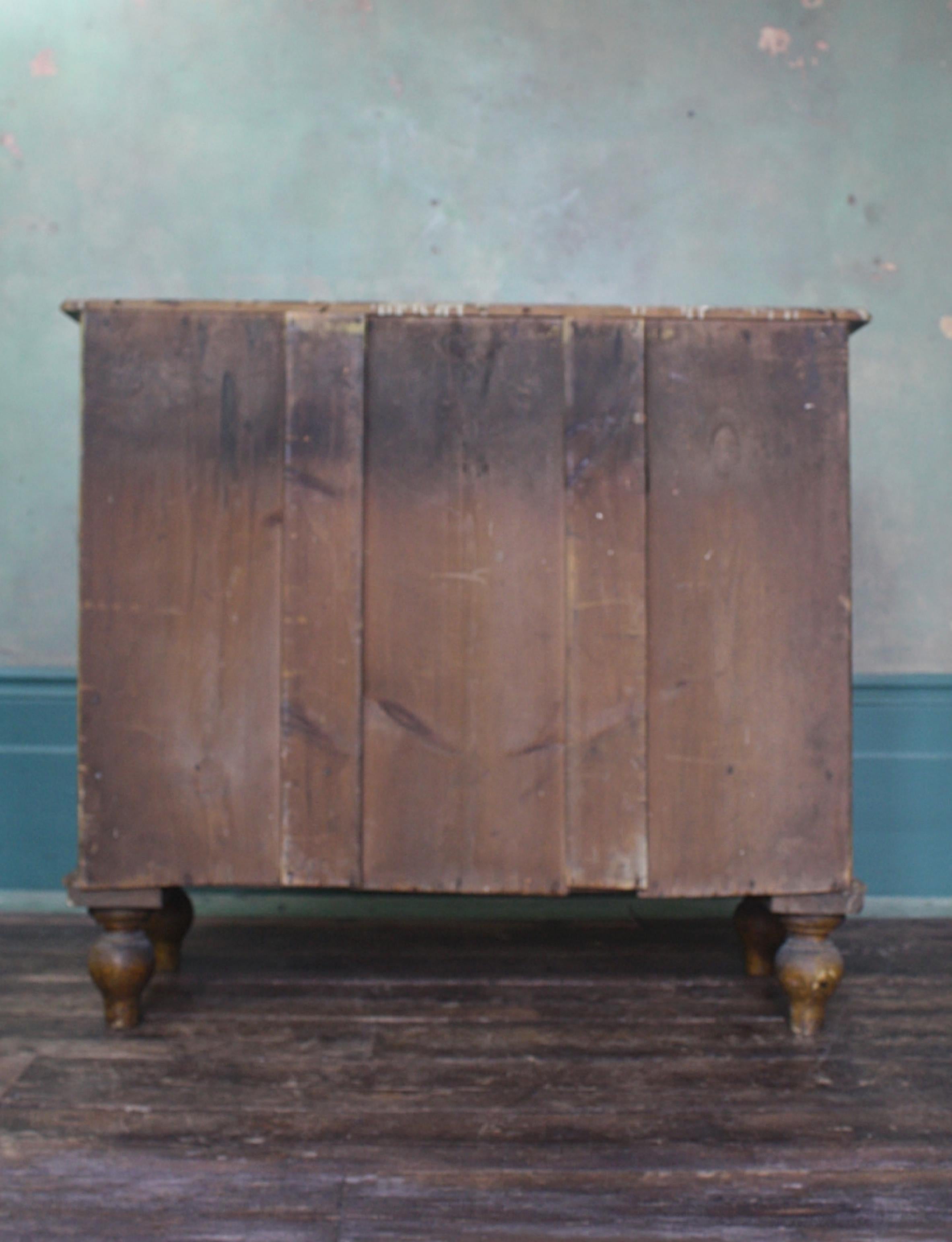 Diminutive Scottish Grained & Yellow Painted Chest of Drawers Folk Art For Sale 12