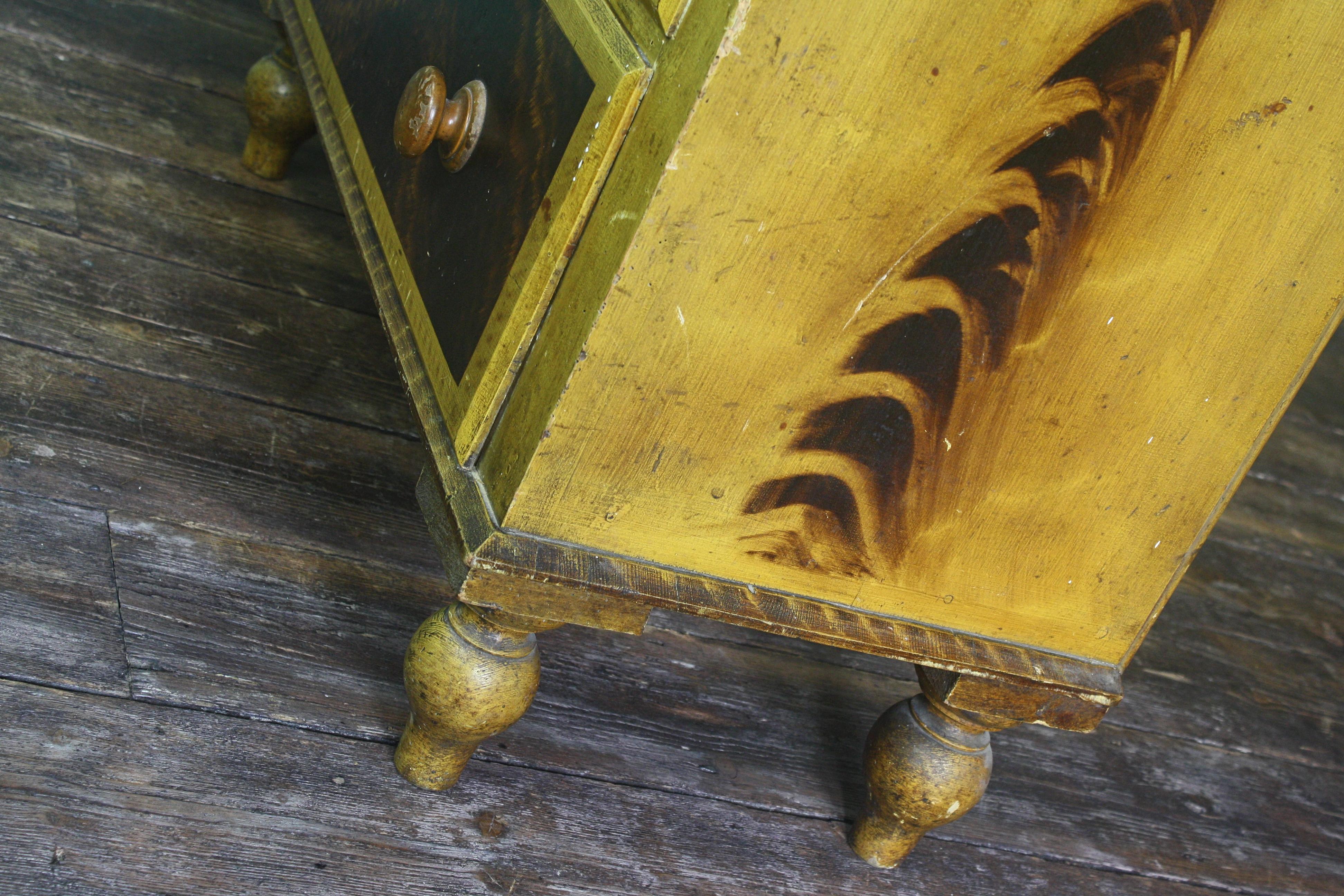 Diminutive Scottish Grained & Yellow Painted Chest of Drawers Folk Art For Sale 1