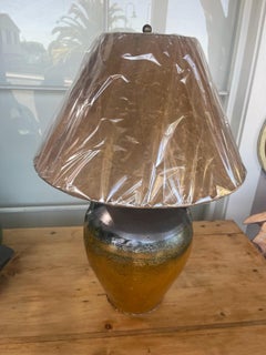 19thc Double Handle Pottery Vase Table Lamp