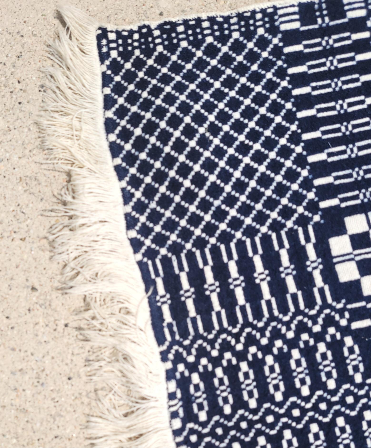 Fait main Couverture à double tissage de Pennsylvanie du 19e siècle en vente