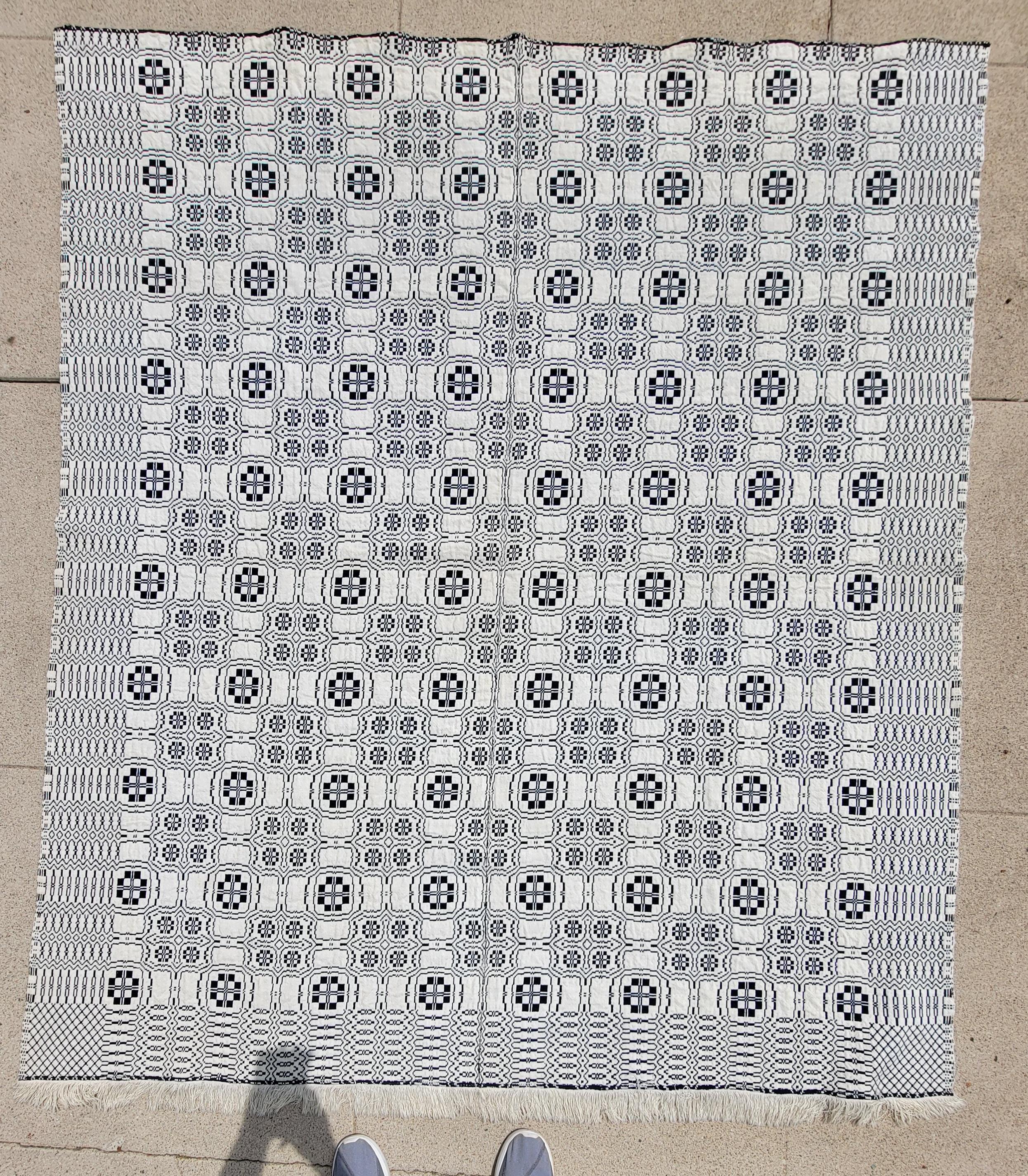 XIXe siècle Couverture à double tissage de Pennsylvanie du 19e siècle en vente