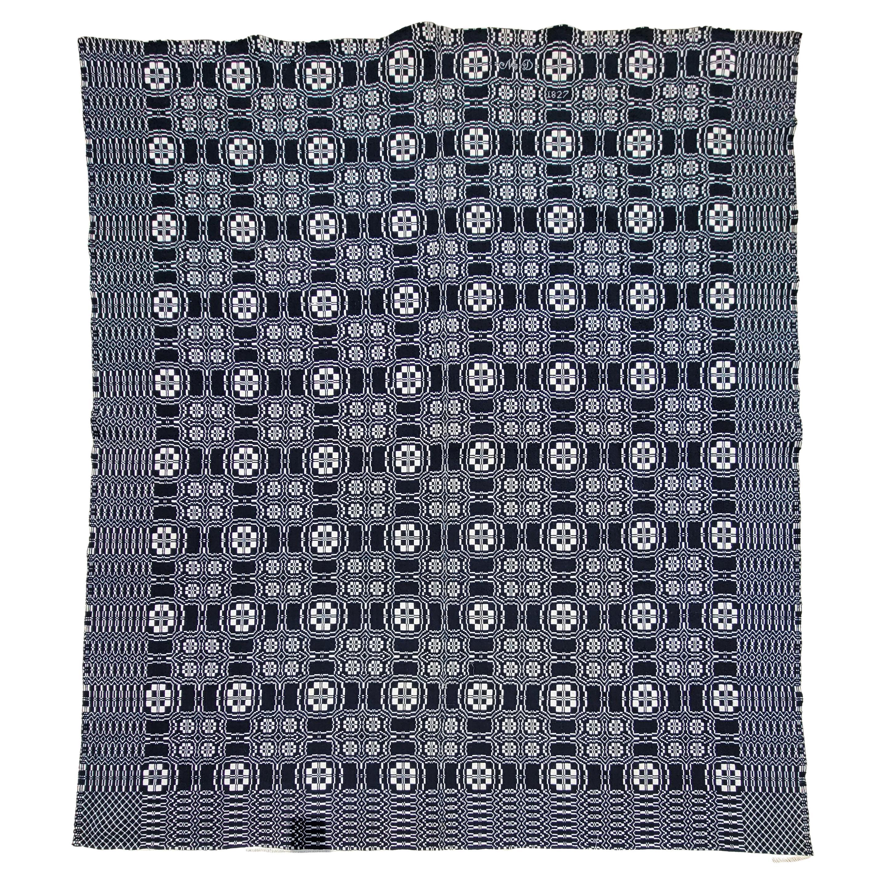 Couverture à double tissage de Pennsylvanie du 19e siècle