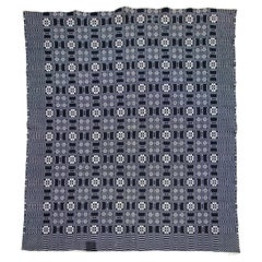19Thc Double Weave Coverlet From Pennsylvania