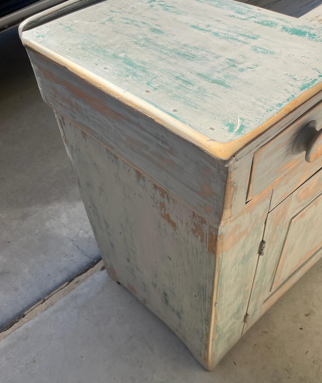 Hand-Crafted 19thc Dry Sink From Pennsylvania in Painted Surface For Sale
