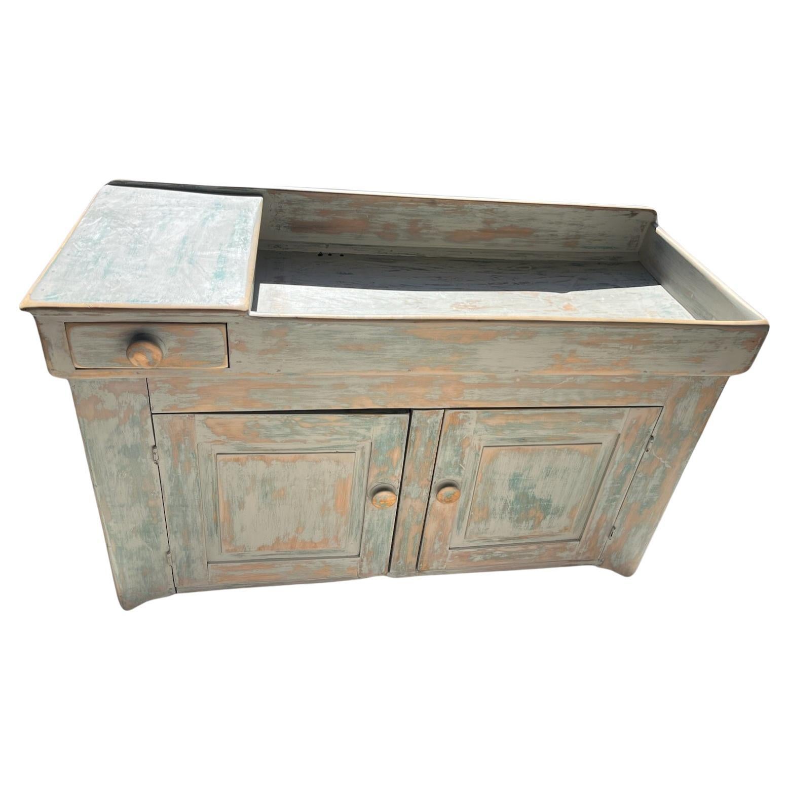 19thc Dry Sink From Pennsylvania in Painted Surface For Sale