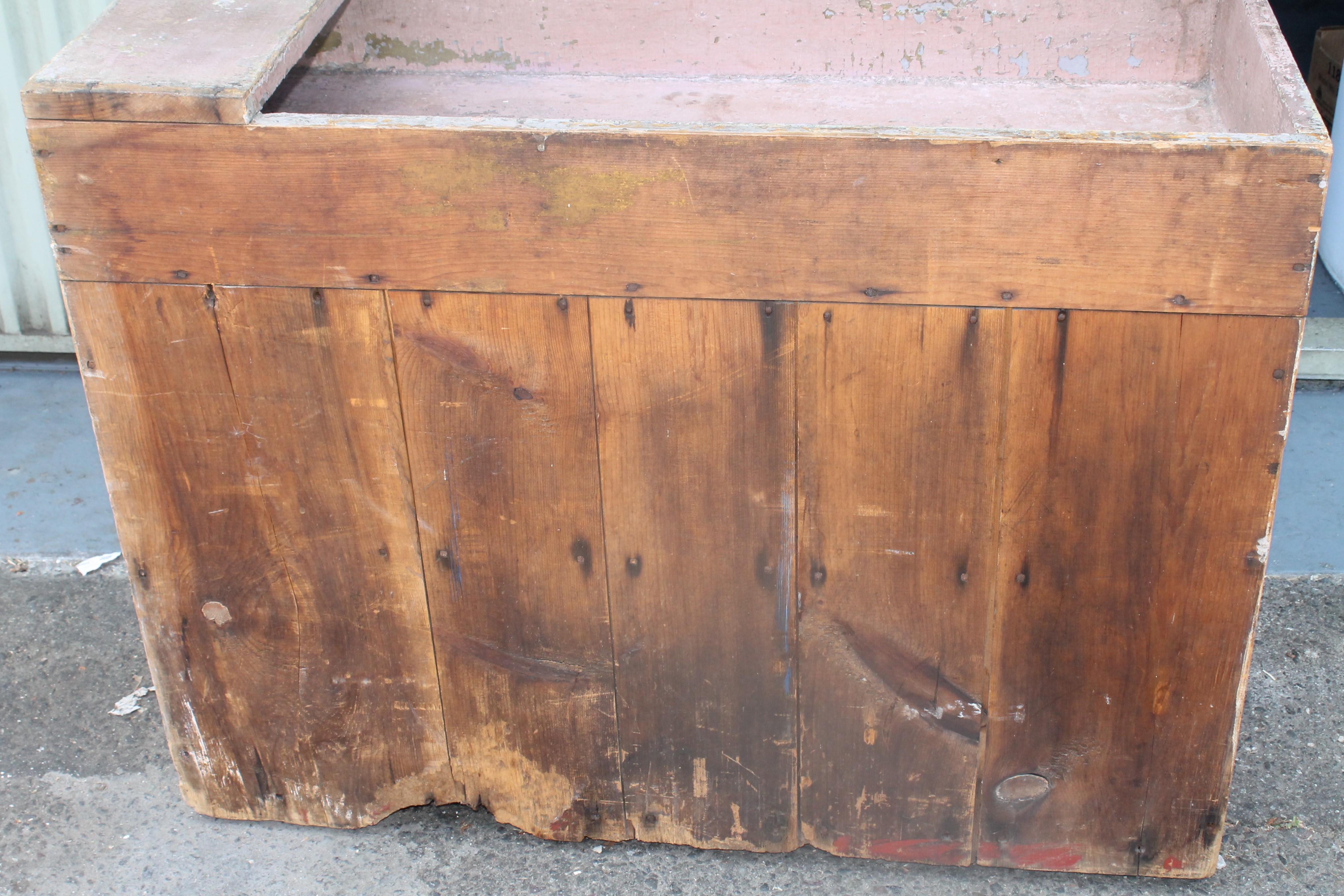 19th Century Dry Sink in  Original Dusty Rose Paint 4