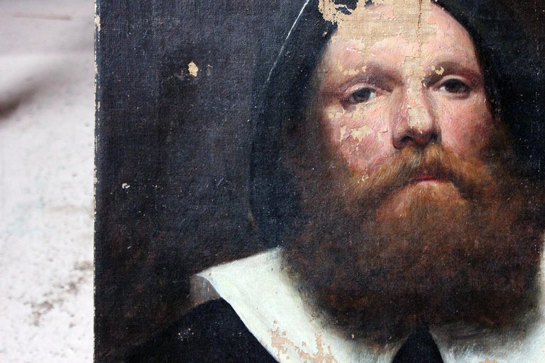 19th Century Dutch School Oil on Canvas Portrait of a Gentleman, circa ...